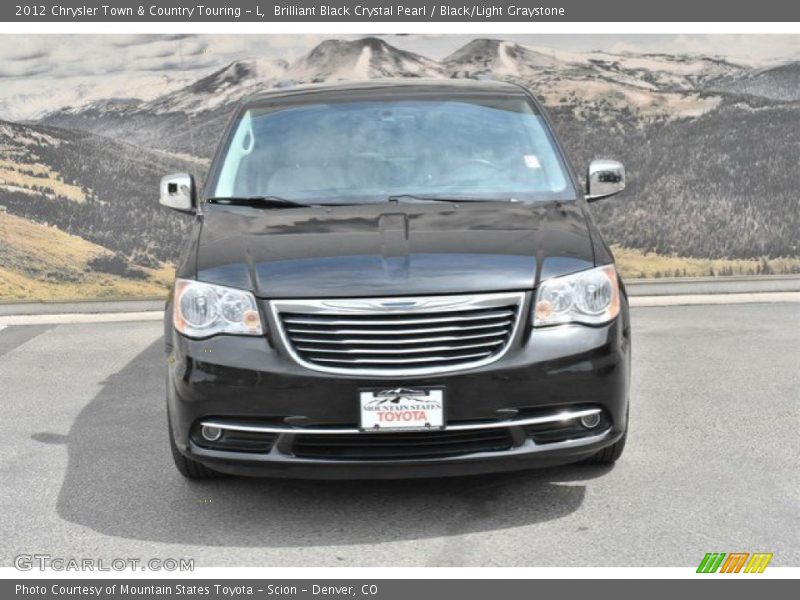 Brilliant Black Crystal Pearl / Black/Light Graystone 2012 Chrysler Town & Country Touring - L