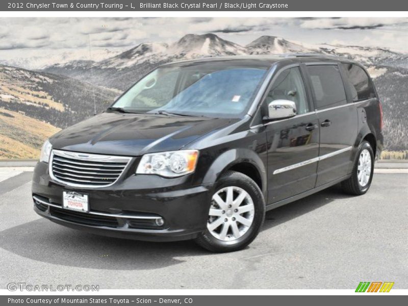 Brilliant Black Crystal Pearl / Black/Light Graystone 2012 Chrysler Town & Country Touring - L