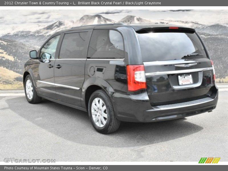 Brilliant Black Crystal Pearl / Black/Light Graystone 2012 Chrysler Town & Country Touring - L