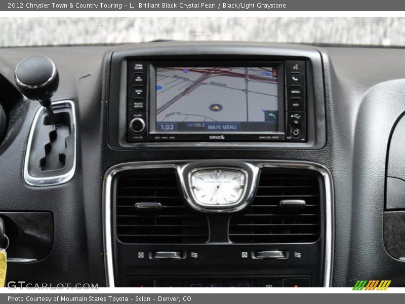 Brilliant Black Crystal Pearl / Black/Light Graystone 2012 Chrysler Town & Country Touring - L