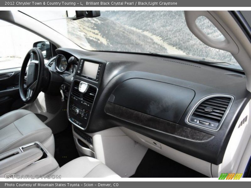 Brilliant Black Crystal Pearl / Black/Light Graystone 2012 Chrysler Town & Country Touring - L