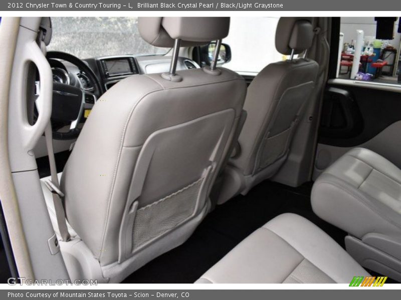 Brilliant Black Crystal Pearl / Black/Light Graystone 2012 Chrysler Town & Country Touring - L