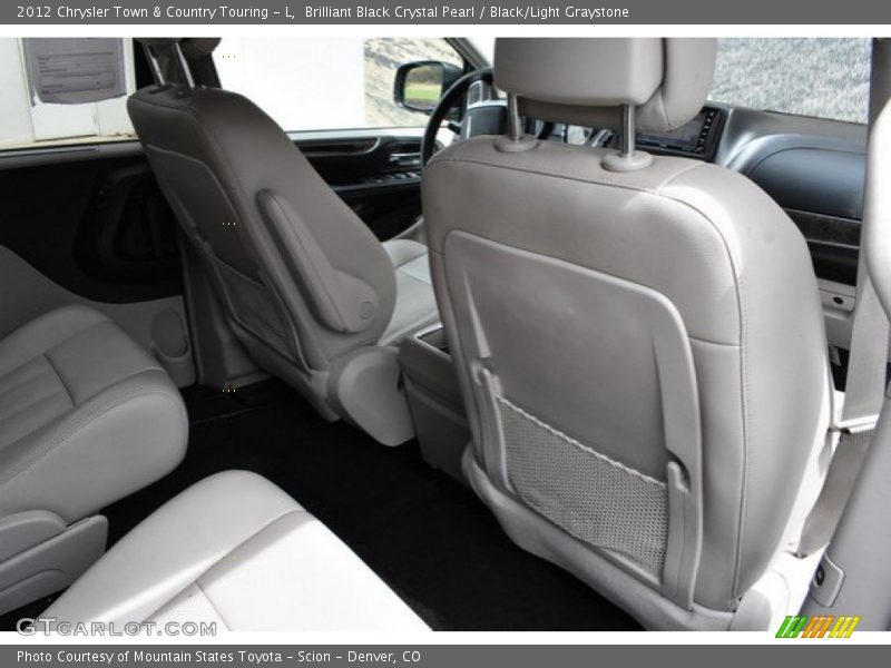 Brilliant Black Crystal Pearl / Black/Light Graystone 2012 Chrysler Town & Country Touring - L