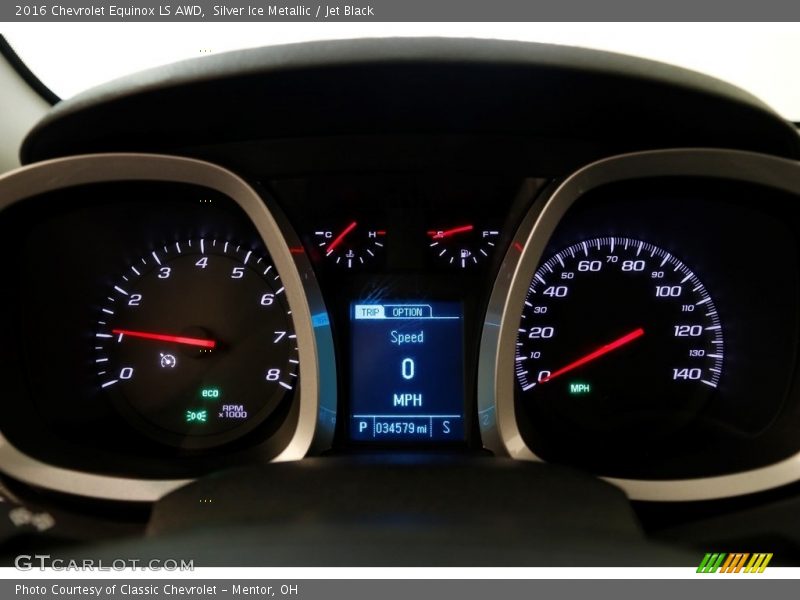 Silver Ice Metallic / Jet Black 2016 Chevrolet Equinox LS AWD