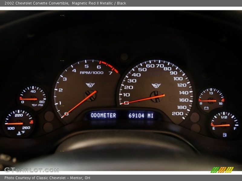 Magnetic Red II Metallic / Black 2002 Chevrolet Corvette Convertible