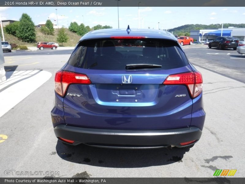 Deep Ocean Pearl / Gray 2016 Honda HR-V EX AWD