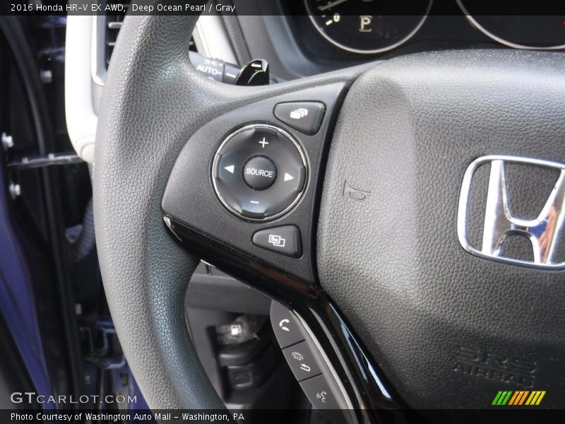 Deep Ocean Pearl / Gray 2016 Honda HR-V EX AWD