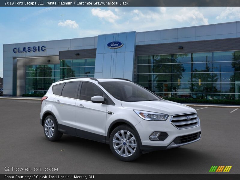 White Platinum / Chromite Gray/Charcoal Black 2019 Ford Escape SEL