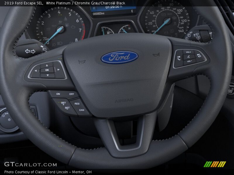 White Platinum / Chromite Gray/Charcoal Black 2019 Ford Escape SEL