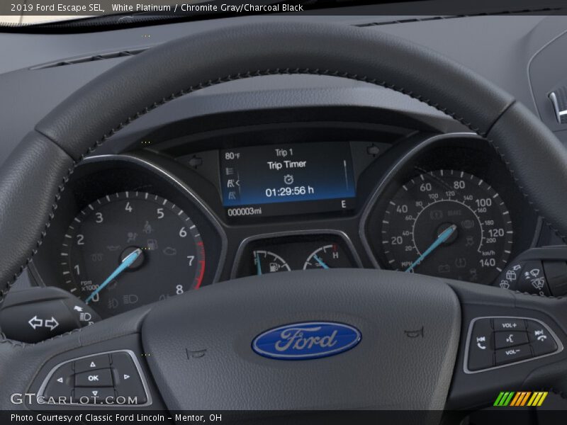 White Platinum / Chromite Gray/Charcoal Black 2019 Ford Escape SEL