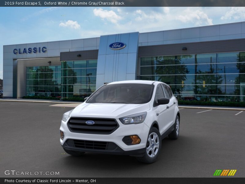 Oxford White / Chromite Gray/Charcoal Black 2019 Ford Escape S