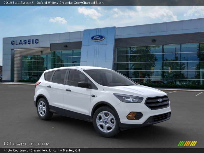 Oxford White / Chromite Gray/Charcoal Black 2019 Ford Escape S