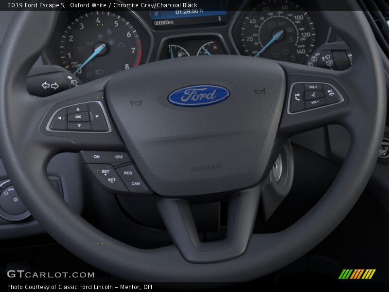 Oxford White / Chromite Gray/Charcoal Black 2019 Ford Escape S
