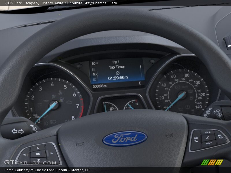 Oxford White / Chromite Gray/Charcoal Black 2019 Ford Escape S