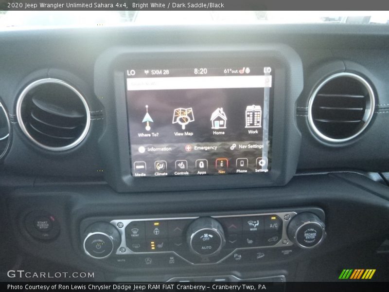 Bright White / Dark Saddle/Black 2020 Jeep Wrangler Unlimited Sahara 4x4