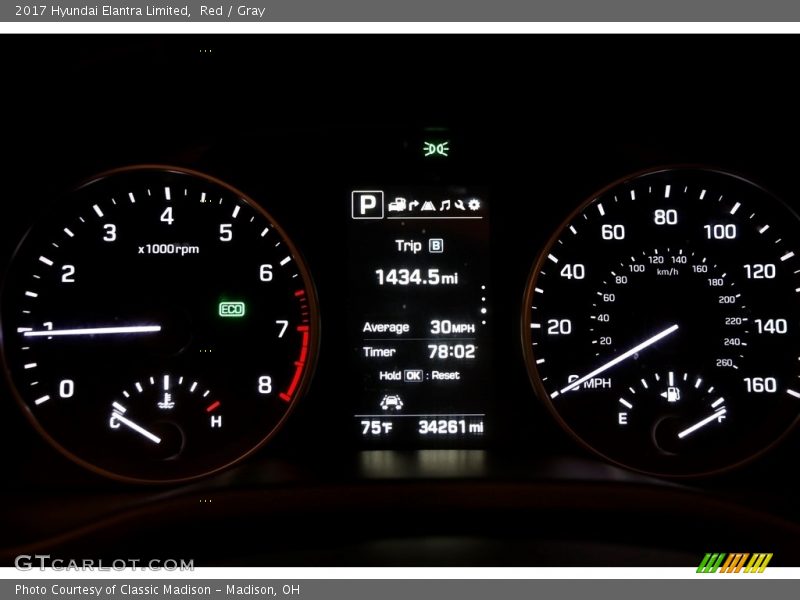Red / Gray 2017 Hyundai Elantra Limited