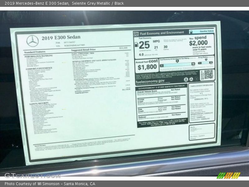 Selenite Grey Metallic / Black 2019 Mercedes-Benz E 300 Sedan