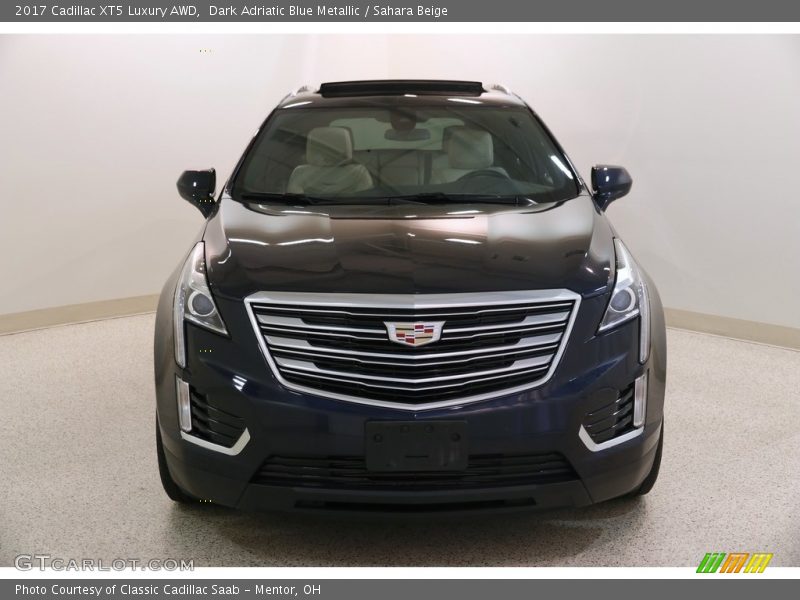 Dark Adriatic Blue Metallic / Sahara Beige 2017 Cadillac XT5 Luxury AWD