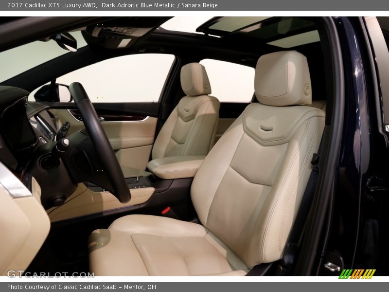 Dark Adriatic Blue Metallic / Sahara Beige 2017 Cadillac XT5 Luxury AWD