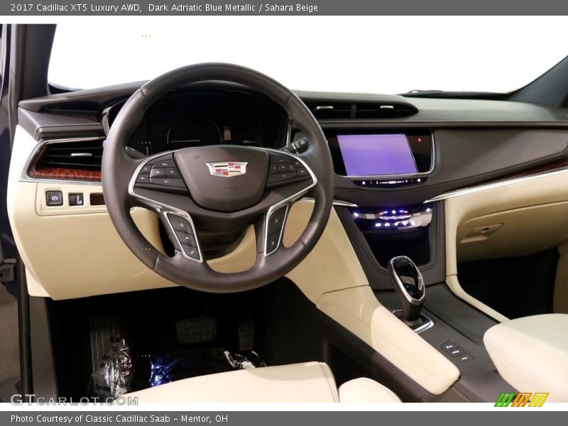 Dark Adriatic Blue Metallic / Sahara Beige 2017 Cadillac XT5 Luxury AWD