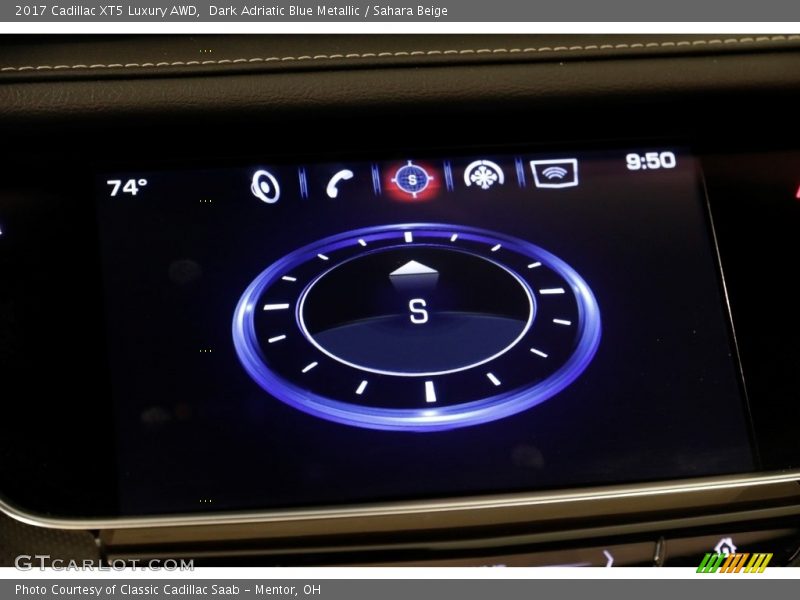 Dark Adriatic Blue Metallic / Sahara Beige 2017 Cadillac XT5 Luxury AWD