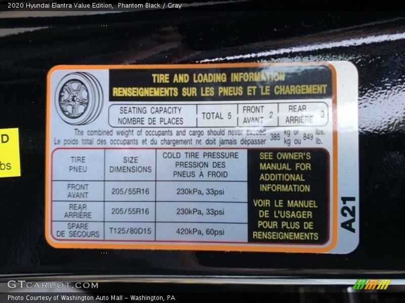 Phantom Black / Gray 2020 Hyundai Elantra Value Edition