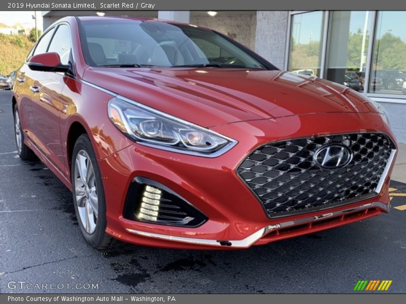 Scarlet Red / Gray 2019 Hyundai Sonata Limited