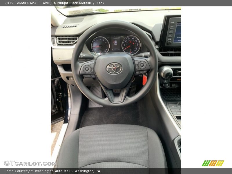 Midnight Black Metallic / Black 2019 Toyota RAV4 LE AWD