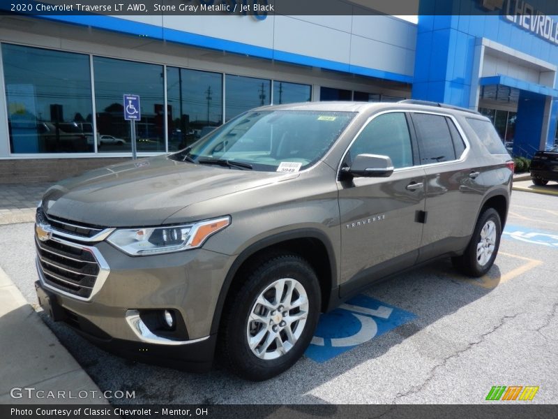 Stone Gray Metallic / Jet Black 2020 Chevrolet Traverse LT AWD