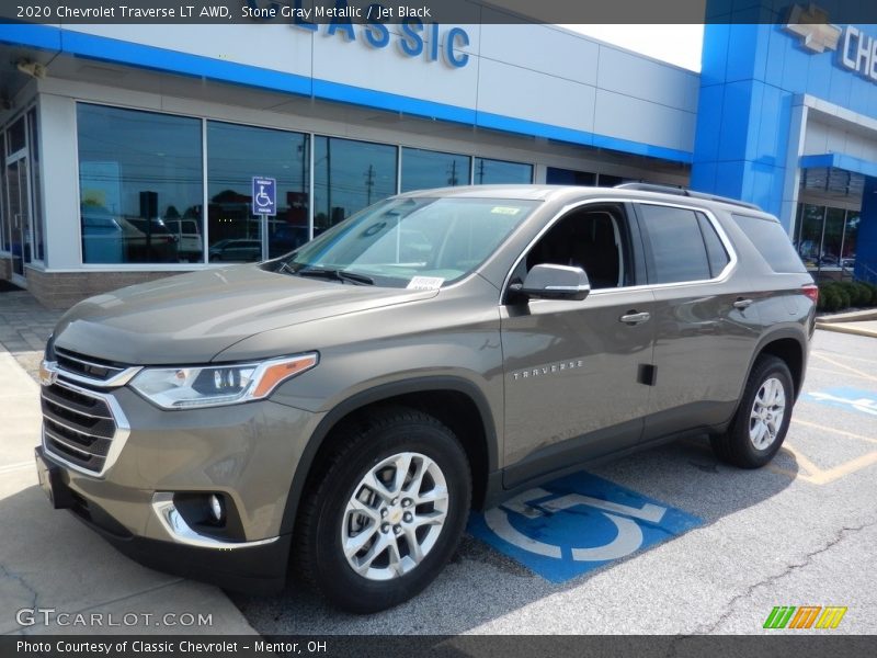Stone Gray Metallic / Jet Black 2020 Chevrolet Traverse LT AWD