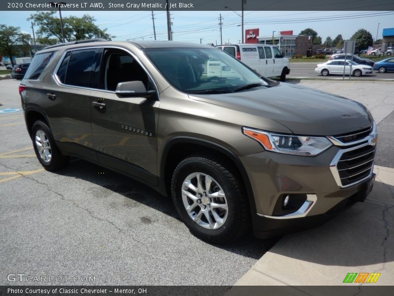 Stone Gray Metallic / Jet Black 2020 Chevrolet Traverse LT AWD