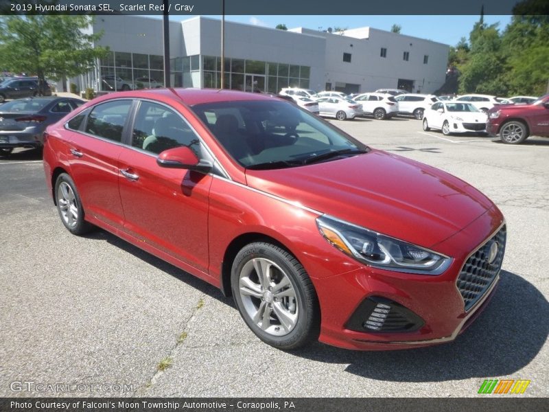 Scarlet Red / Gray 2019 Hyundai Sonata SEL