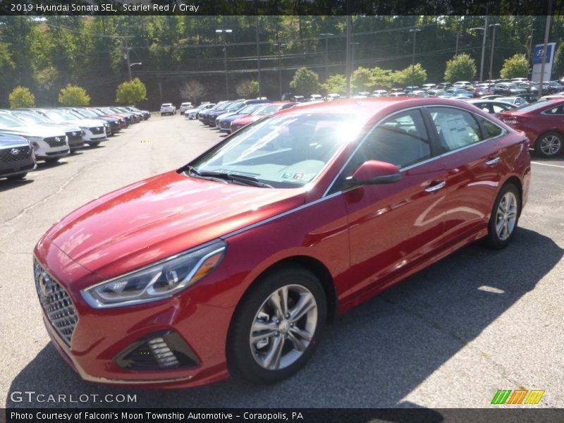 Scarlet Red / Gray 2019 Hyundai Sonata SEL