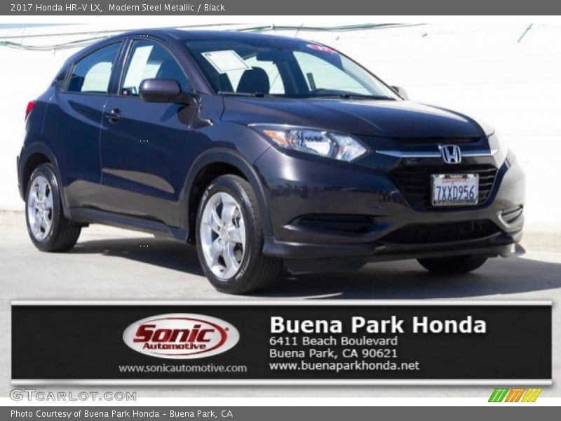 Modern Steel Metallic / Black 2017 Honda HR-V LX