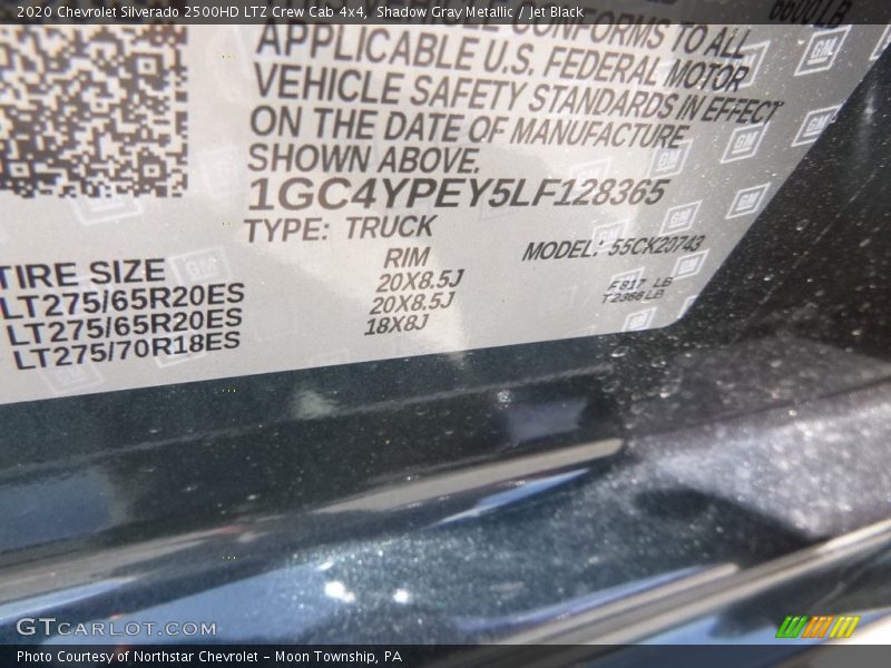 Shadow Gray Metallic / Jet Black 2020 Chevrolet Silverado 2500HD LTZ Crew Cab 4x4