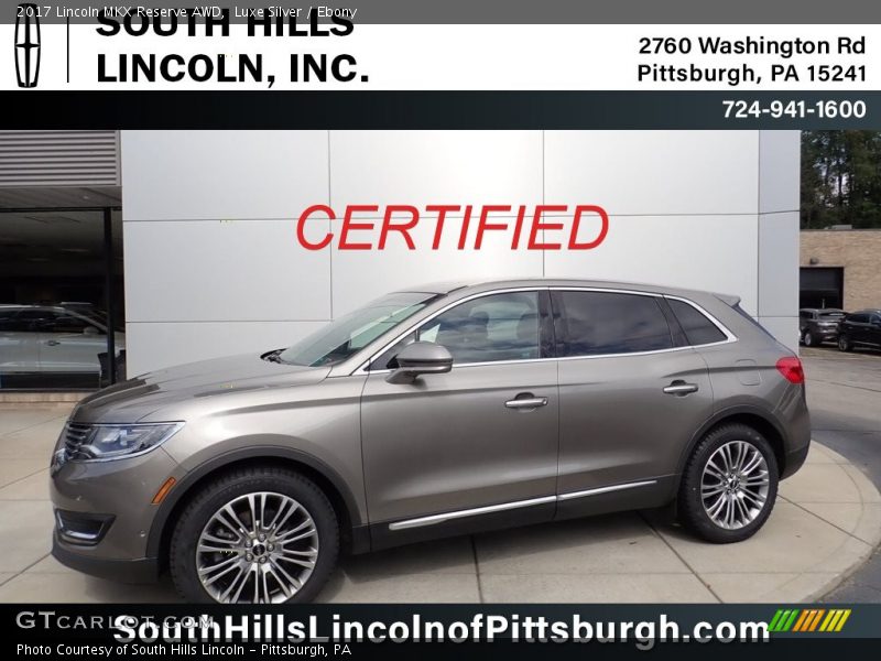 Luxe Silver / Ebony 2017 Lincoln MKX Reserve AWD
