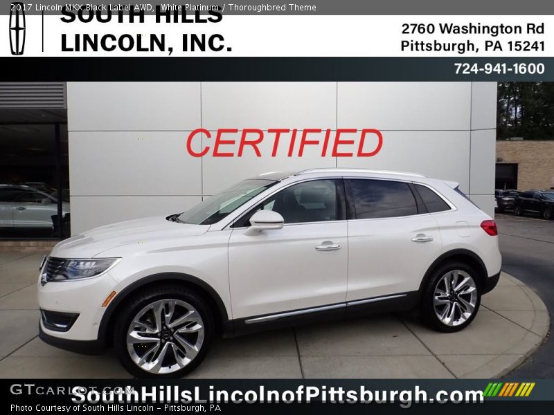 White Platinum / Thoroughbred Theme 2017 Lincoln MKX Black Label AWD