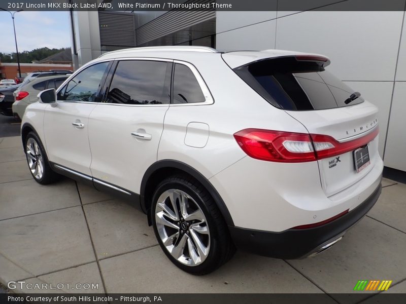 White Platinum / Thoroughbred Theme 2017 Lincoln MKX Black Label AWD