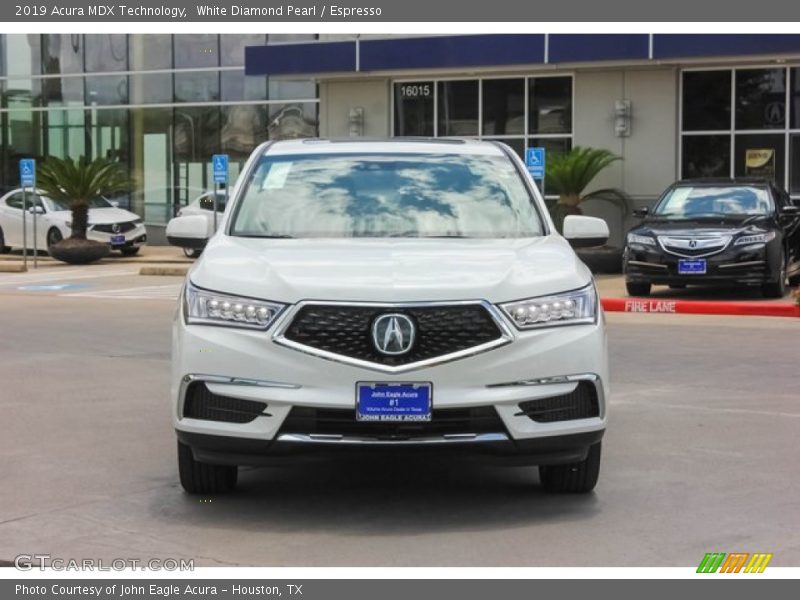 White Diamond Pearl / Espresso 2019 Acura MDX Technology