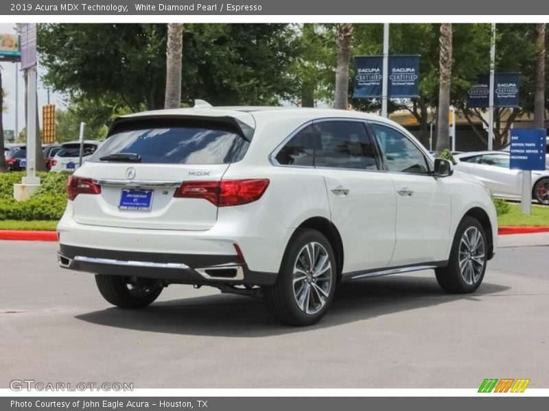 White Diamond Pearl / Espresso 2019 Acura MDX Technology