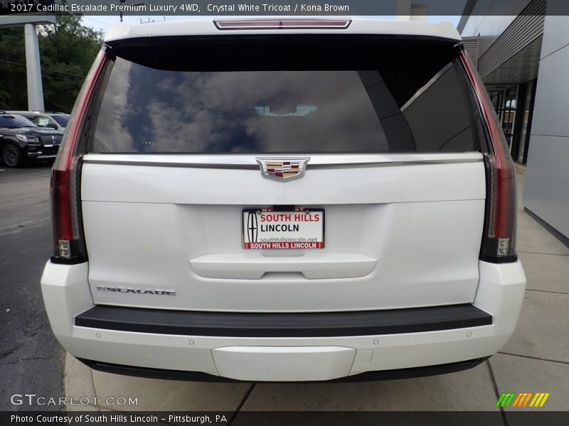 Crystal White Tricoat / Kona Brown 2017 Cadillac Escalade Premium Luxury 4WD