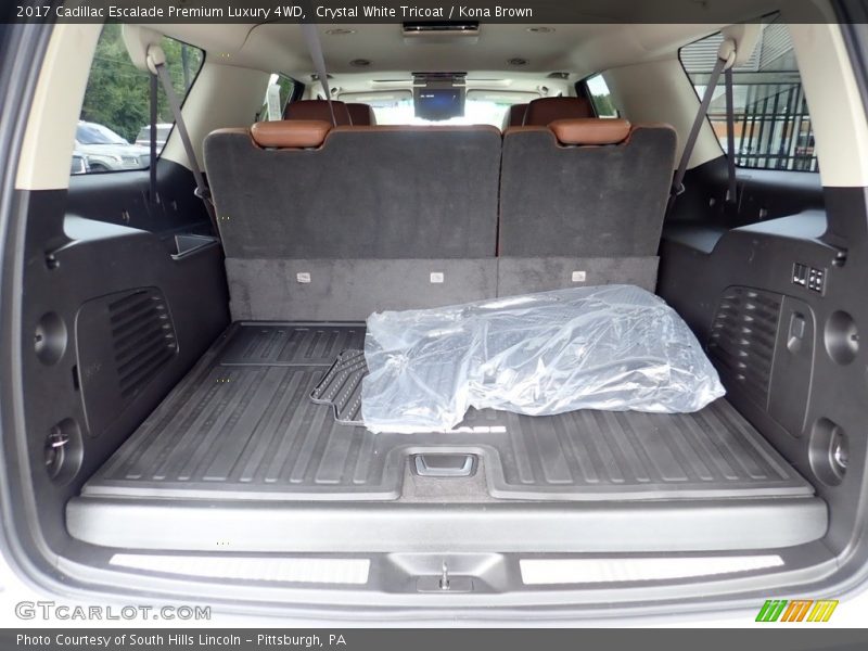 Crystal White Tricoat / Kona Brown 2017 Cadillac Escalade Premium Luxury 4WD