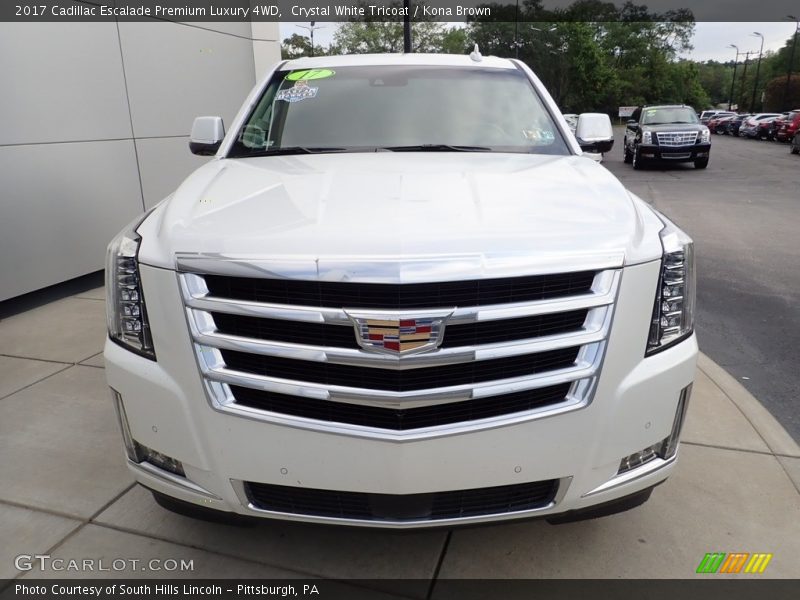 Crystal White Tricoat / Kona Brown 2017 Cadillac Escalade Premium Luxury 4WD