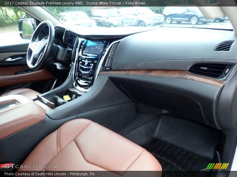 Crystal White Tricoat / Kona Brown 2017 Cadillac Escalade Premium Luxury 4WD