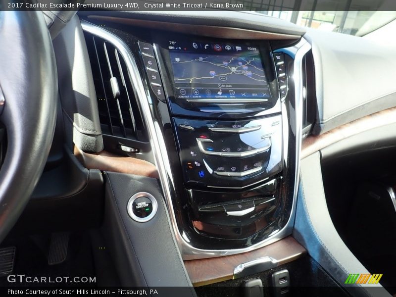 Crystal White Tricoat / Kona Brown 2017 Cadillac Escalade Premium Luxury 4WD