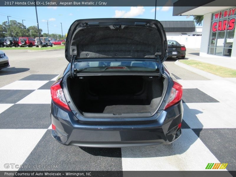 Aegean Blue Metallic / Gray 2017 Honda Civic EX-L Sedan