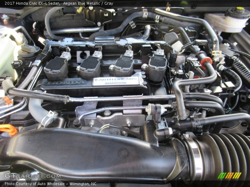 Aegean Blue Metallic / Gray 2017 Honda Civic EX-L Sedan