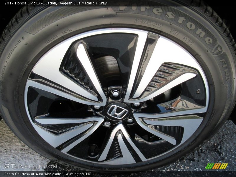 Aegean Blue Metallic / Gray 2017 Honda Civic EX-L Sedan