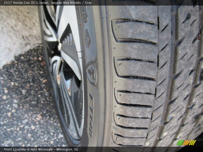 Aegean Blue Metallic / Gray 2017 Honda Civic EX-L Sedan