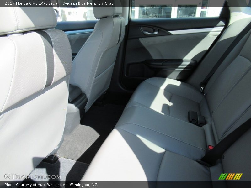 Aegean Blue Metallic / Gray 2017 Honda Civic EX-L Sedan